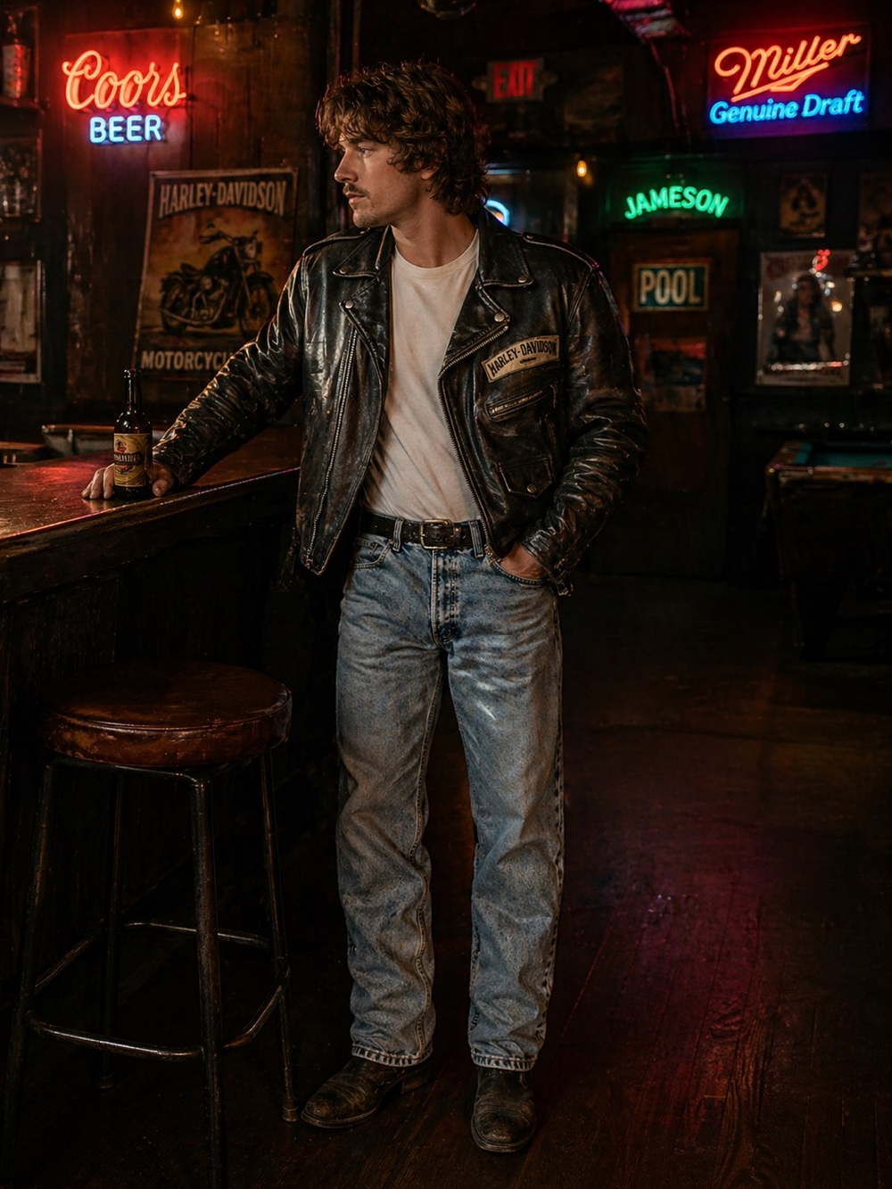 Harley Davidson MotorClothes Jeans 36x32 Blue Denim Straight Biker Y2K